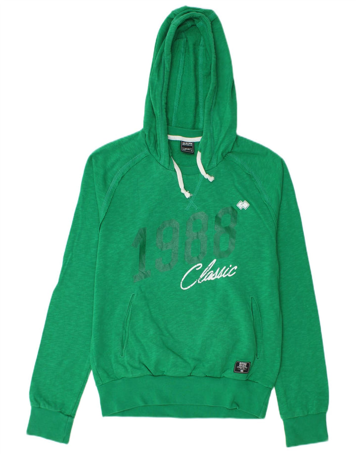 Errea Herren-Kapuzenpullover mit Grafik, Größe S, grüne Baumwolle