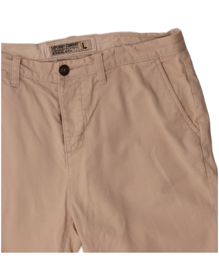Superdry Herren Chino-Shorts, Größe L, W34, Beige, Baumwolle