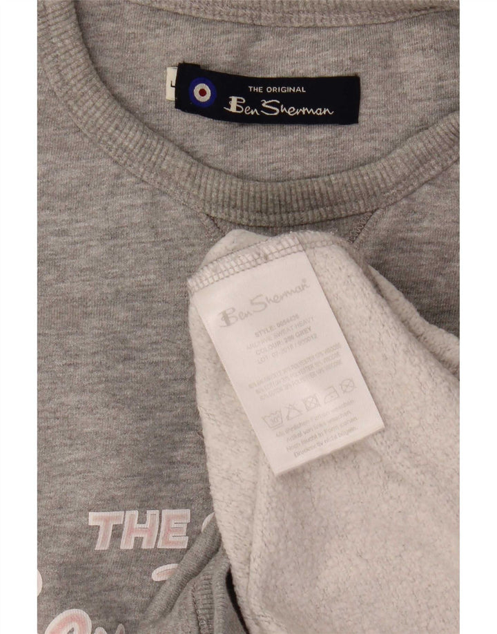 Ben Sherman Damen-Sweatshirt mit Grafik, Gr. 40, Größe L, Grau meliert