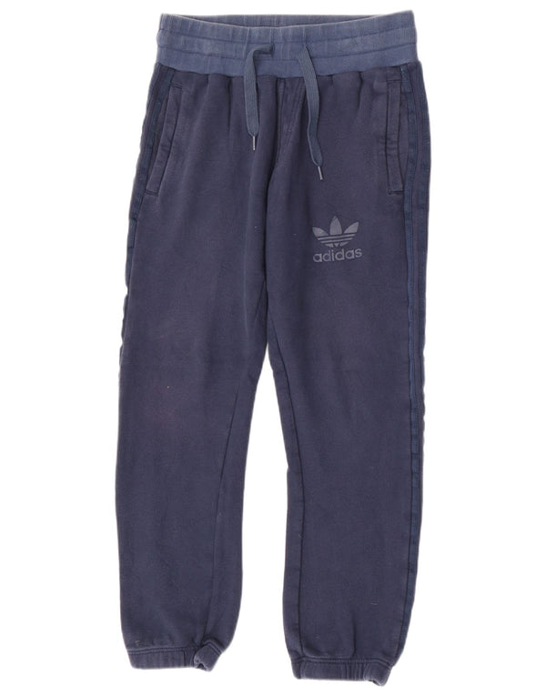 Adidas Mens Tracksuit Trousers Joggers Medium Navy Blue Colourblock Cotton