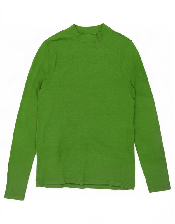 Marks & Spencer Damen-Oberteil, langärmlig, Gr. 44, Grün, geflecktes Modal