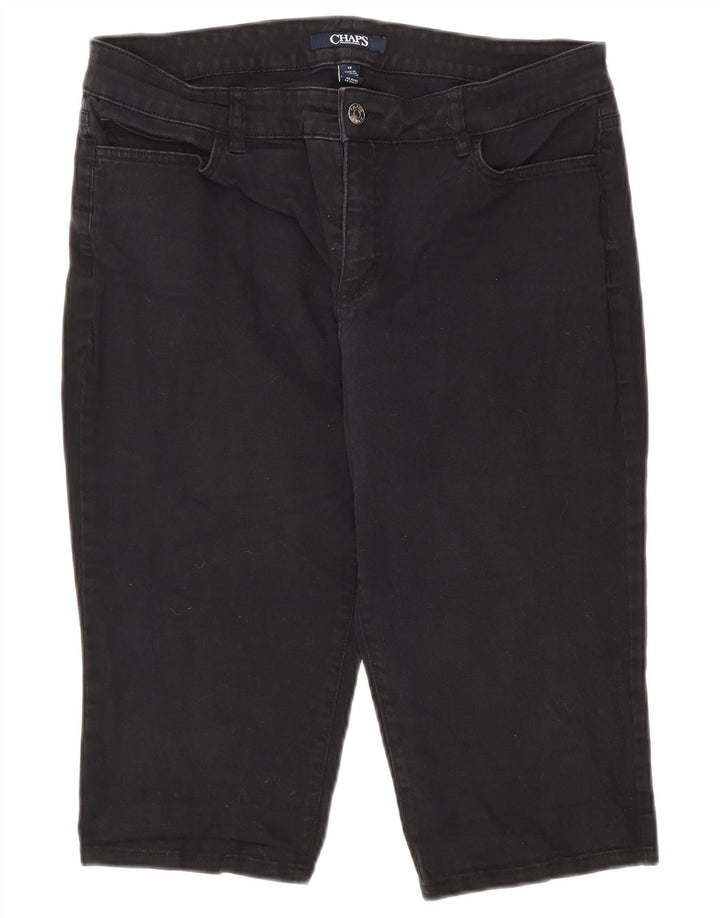 CHAPS Damen Bermudashorts US 12 Large W34 Schwarze Baumwolle