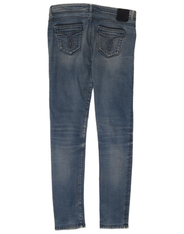 Calvin Klein Damen Skinny Jeans W28 L30 Blaue Baumwolle