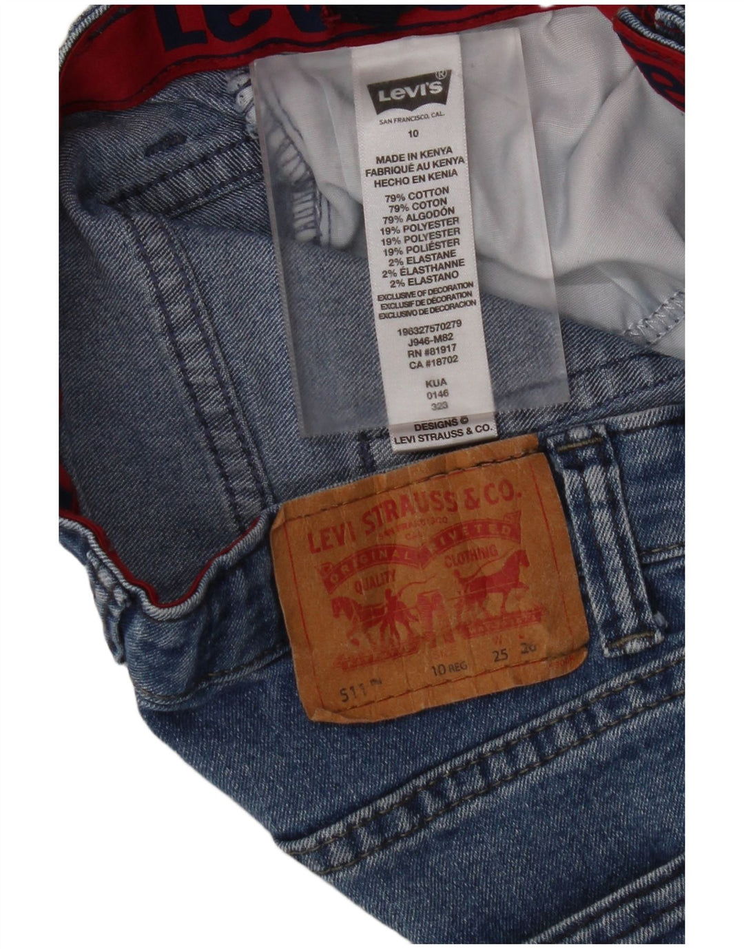 LEVI'S Jungen 511 Slim Jeans 9–10 Jahre W25 L26 Blaue Baumwolle