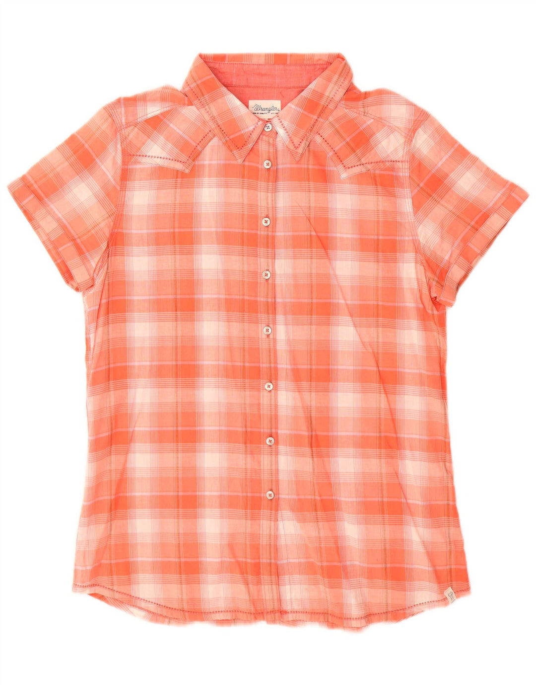 WRANGLER Damen Kurzarmhemd UK 18 XL Rosa kariert