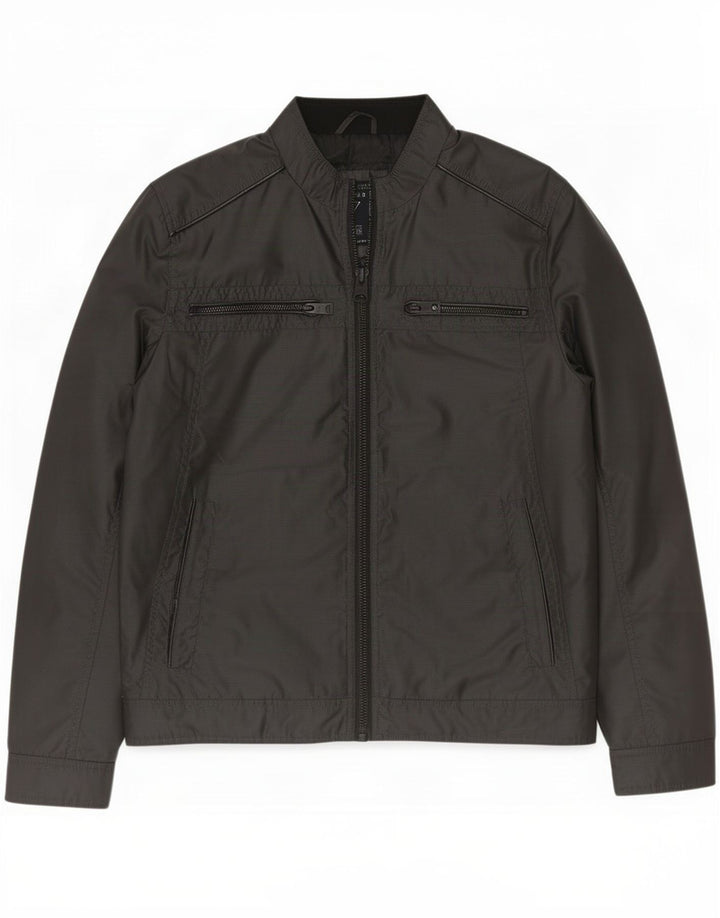Guess Herren Bomberjacke UK 38 Mittelschwarzes Polyester