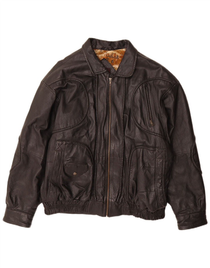 Karlsburg Herren Lederjacke IT 54 2XL Schwarzes Leder