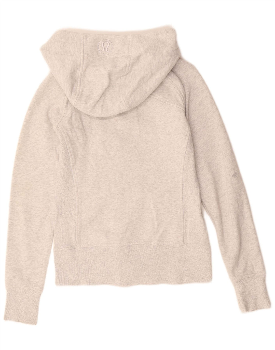 LULULEMON Damen-Kapuzenpullover mit Reißverschluss, US 6, mittelgraue Baumwolle
