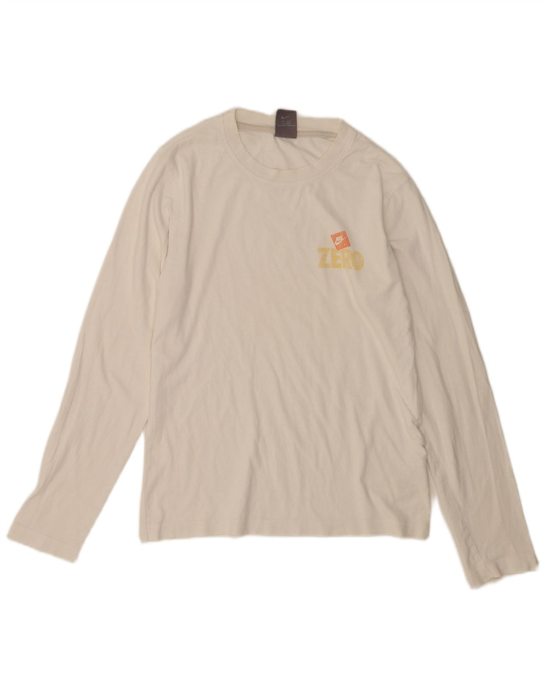 Nike Herren Top Langarm UK 36/38 Small Weiße Baumwolle