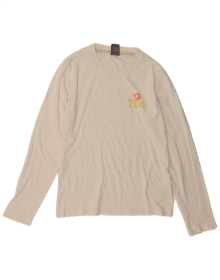 Nike Herren Top Langarm UK 36/38 Small Weiße Baumwolle