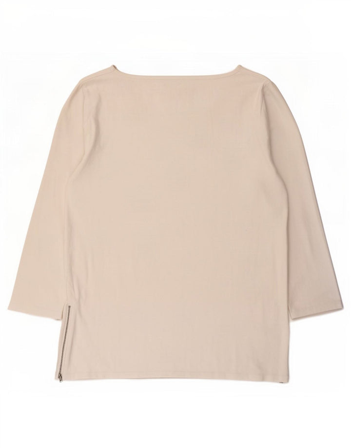 Gap Damen-Top, 3/4-Ärmel, UK-Größe 14, Größe L, weiße Baumwolle
