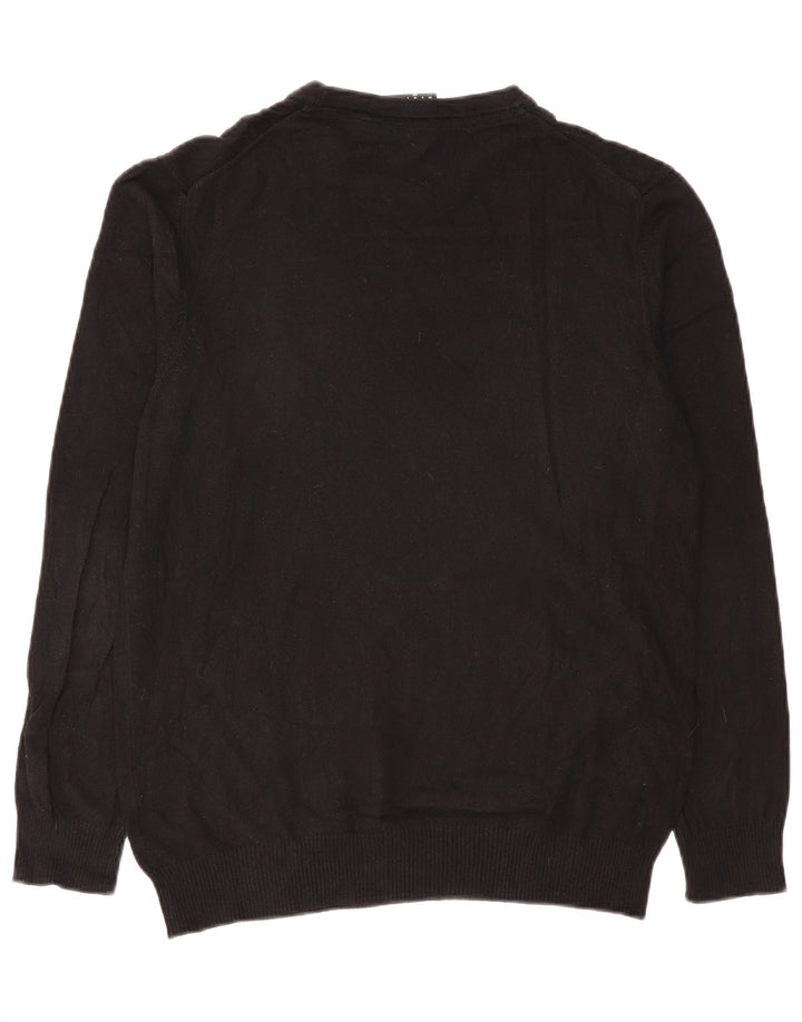 Lyle & Scott Herren-Pullover mit Rundhalsausschnitt, mittelschwarze Baumwolle