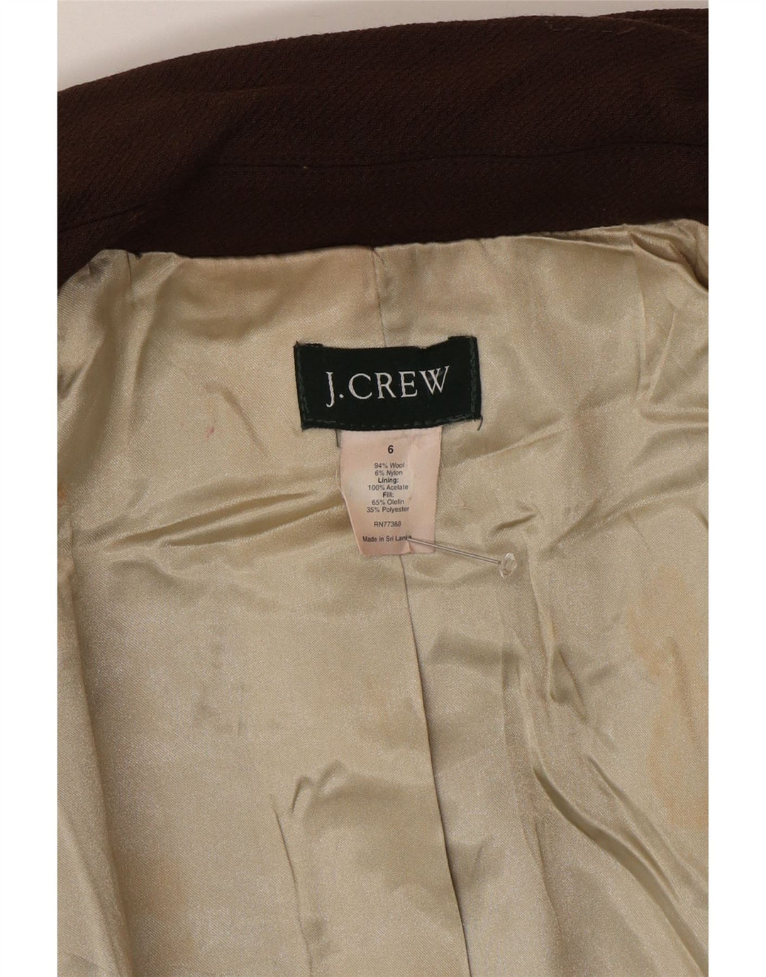 J. Crew Damenmantel US 6 mittelbraune Wolle