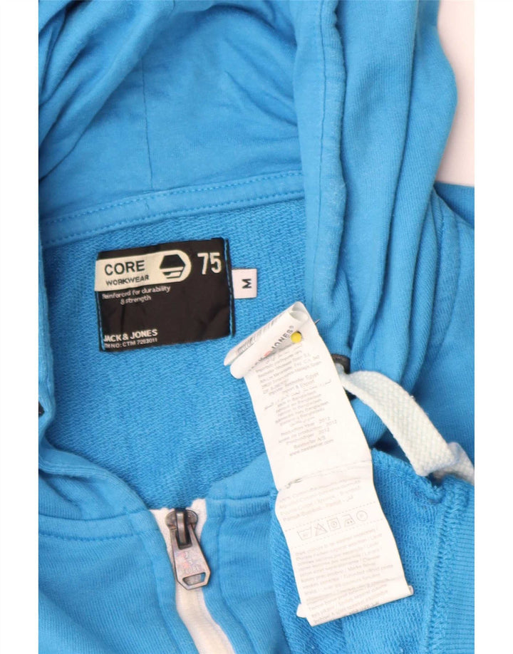 Jack & Jones Herren-Kapuzenpullover mit grafischem Reißverschluss, mittelblaue Baumwolle