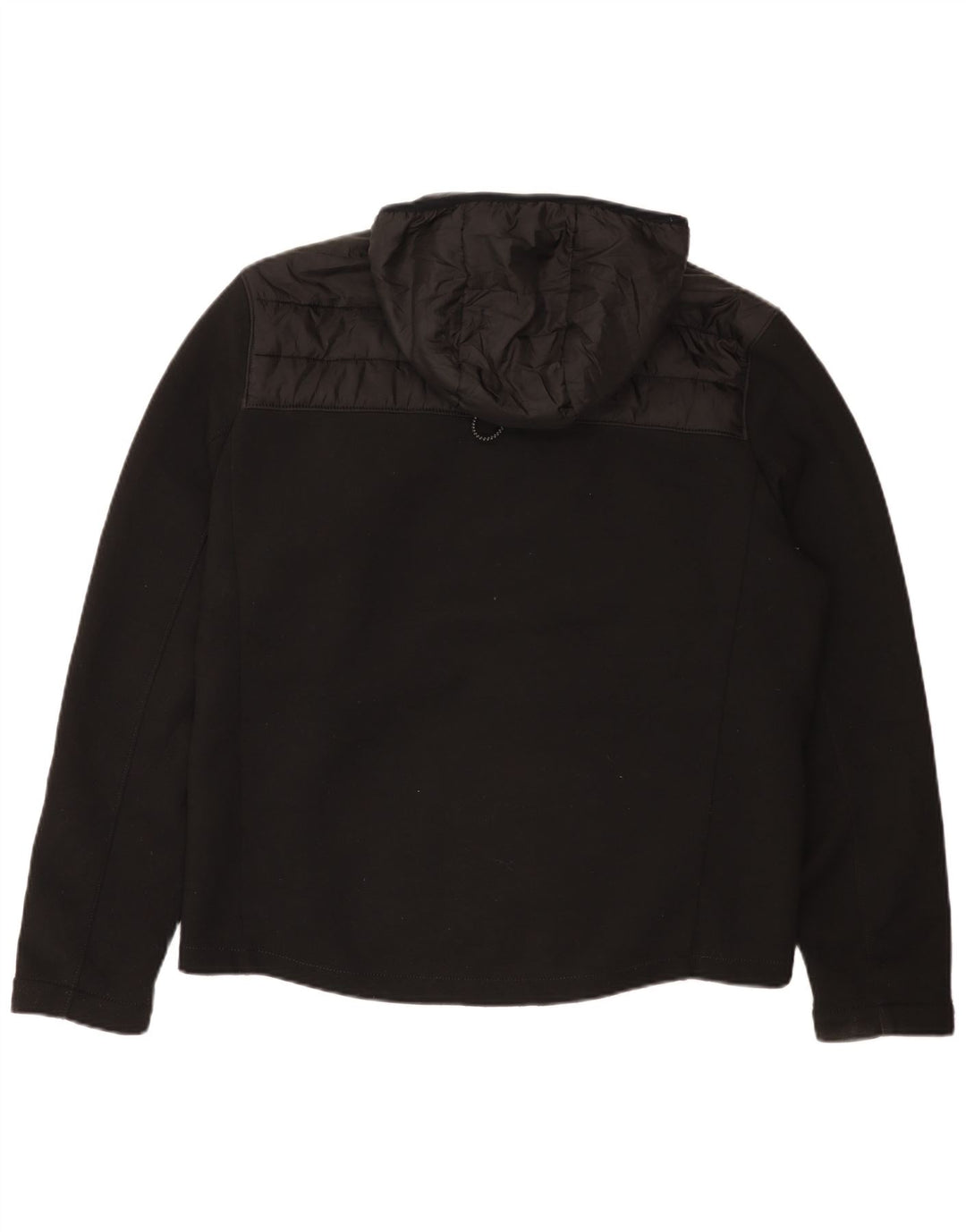 Zara Herren-Jacke mit Kapuze, gepolstert, Größe 40, Größe L, Schwarz, Baumwolle