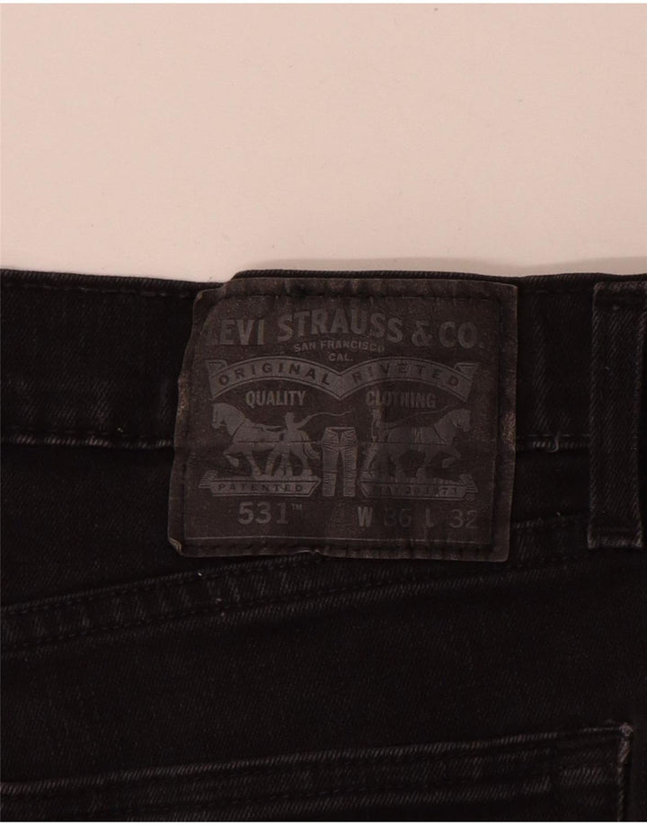 Levi's Herren 531 Slim Jeans W36 L32 schwarze Baumwolle