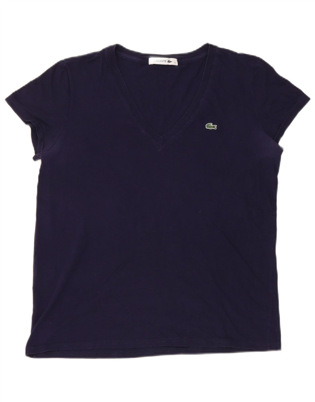 Lacoste Damen T-Shirt Top Größe 40 Medium Marineblau Baumwolle