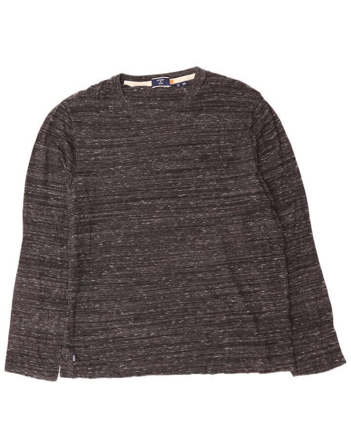 SUPERDRY Herren-Oberteil, langärmelig, 3XL, grau meliert, Baumwolle