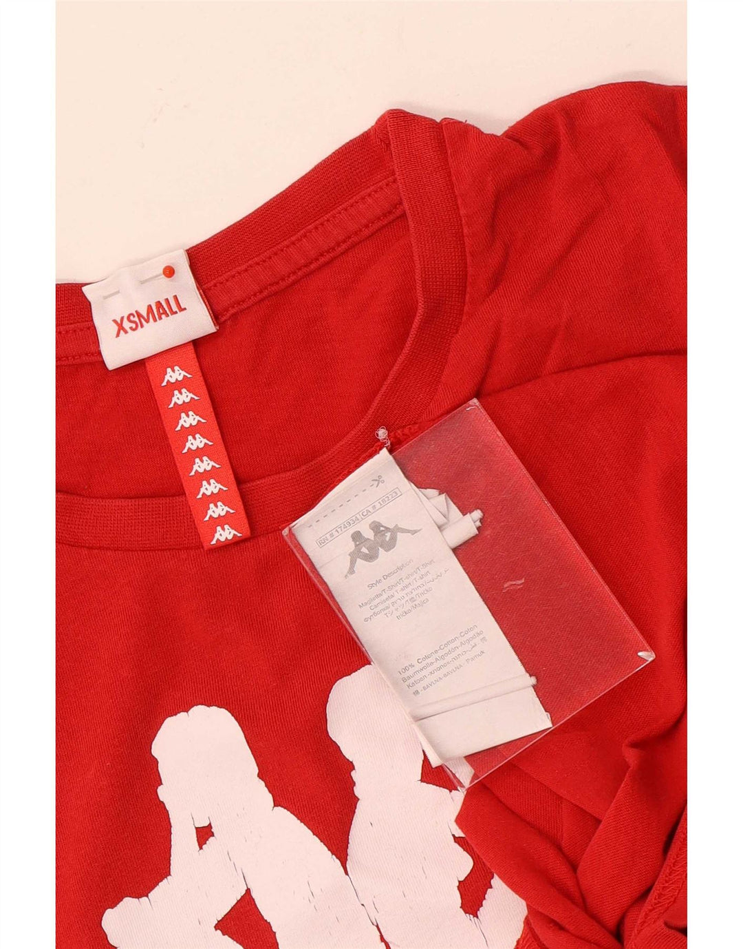 Kappa Herren Grafik T-Shirt Top XS Rot Baumwolle