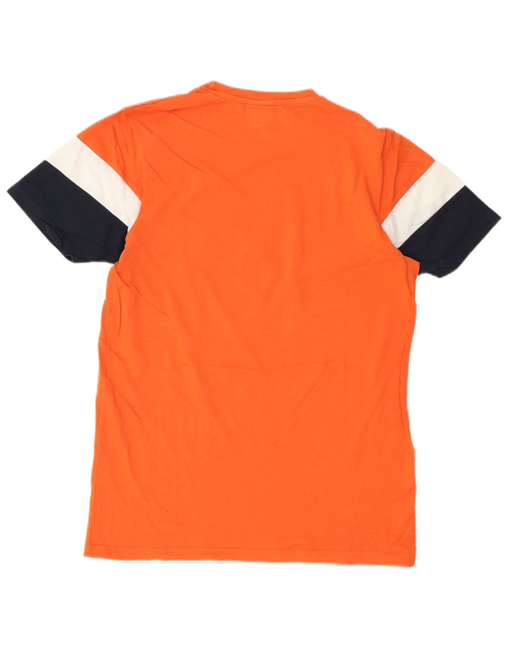 Ellesse Herren-T-Shirt mit Grafik, mittelorangefarbene Blockfarben-Baumwolle