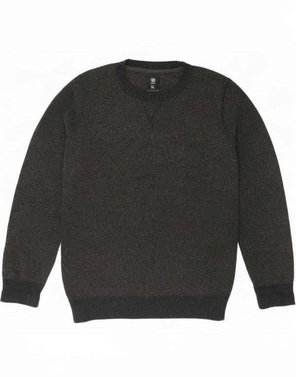 Element Herren-Pullover mit Rundhalsausschnitt, XL, Grau meliert