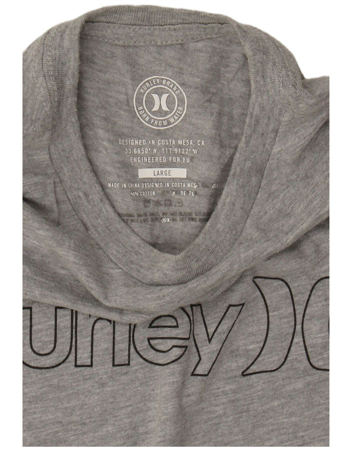 HURLEY Grafik-T-Shirt für Jungen, 12–13 Jahre, groß, grau gesprenkelte Baumwolle