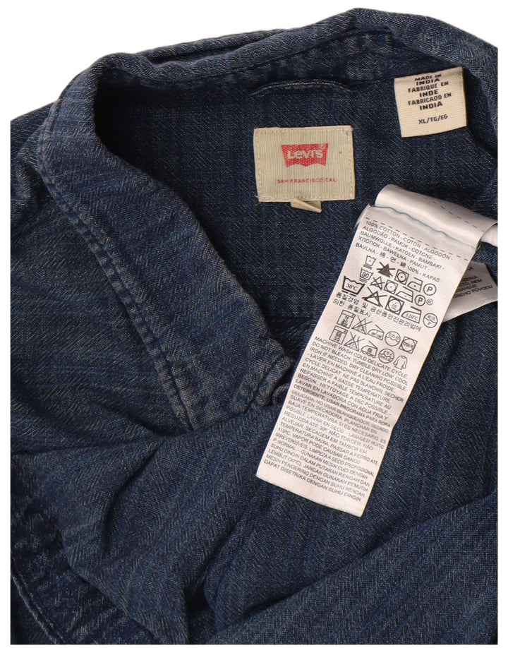 Levi's Herrenhemd XL, blaue Baumwolle