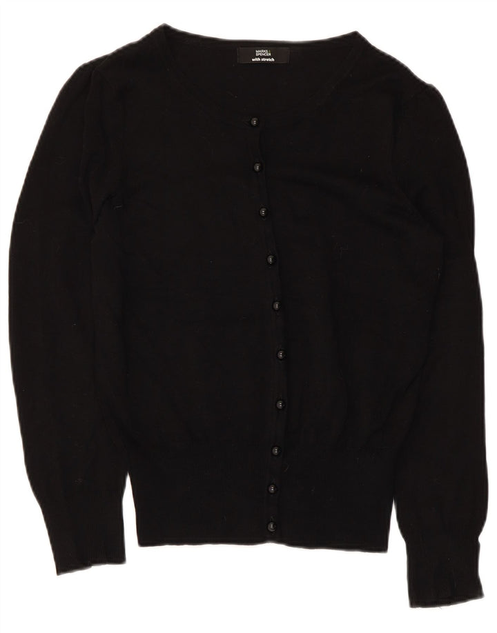 Marks & Spencer Damen-Cardigan-Pullover UK 8 Small Schwarze Viskose