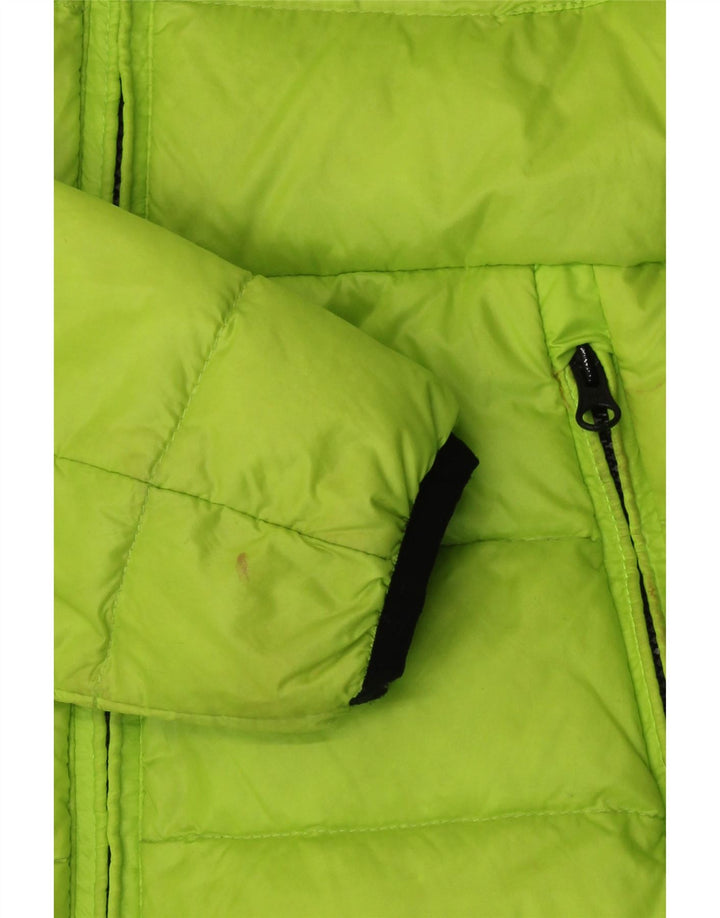 Blauer Damen Crop Wattierte Jacke UK 10 Small Grün Polyamid