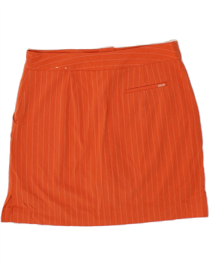 IZOD Womens Skort UK 10 Small W27 Orange Pinstripe Polyester Vintage Izod and Second-Hand Izod from Messina Hembry 