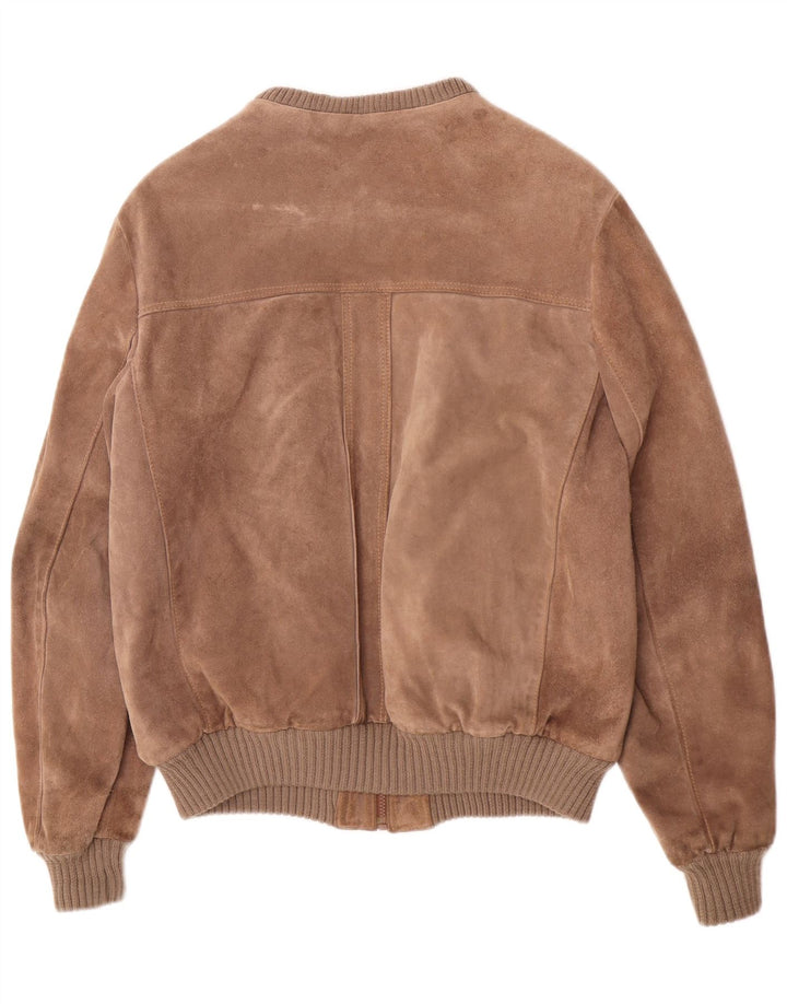 Vintage Herren Wildleder Bomberjacke UK 38 Mittelbraun