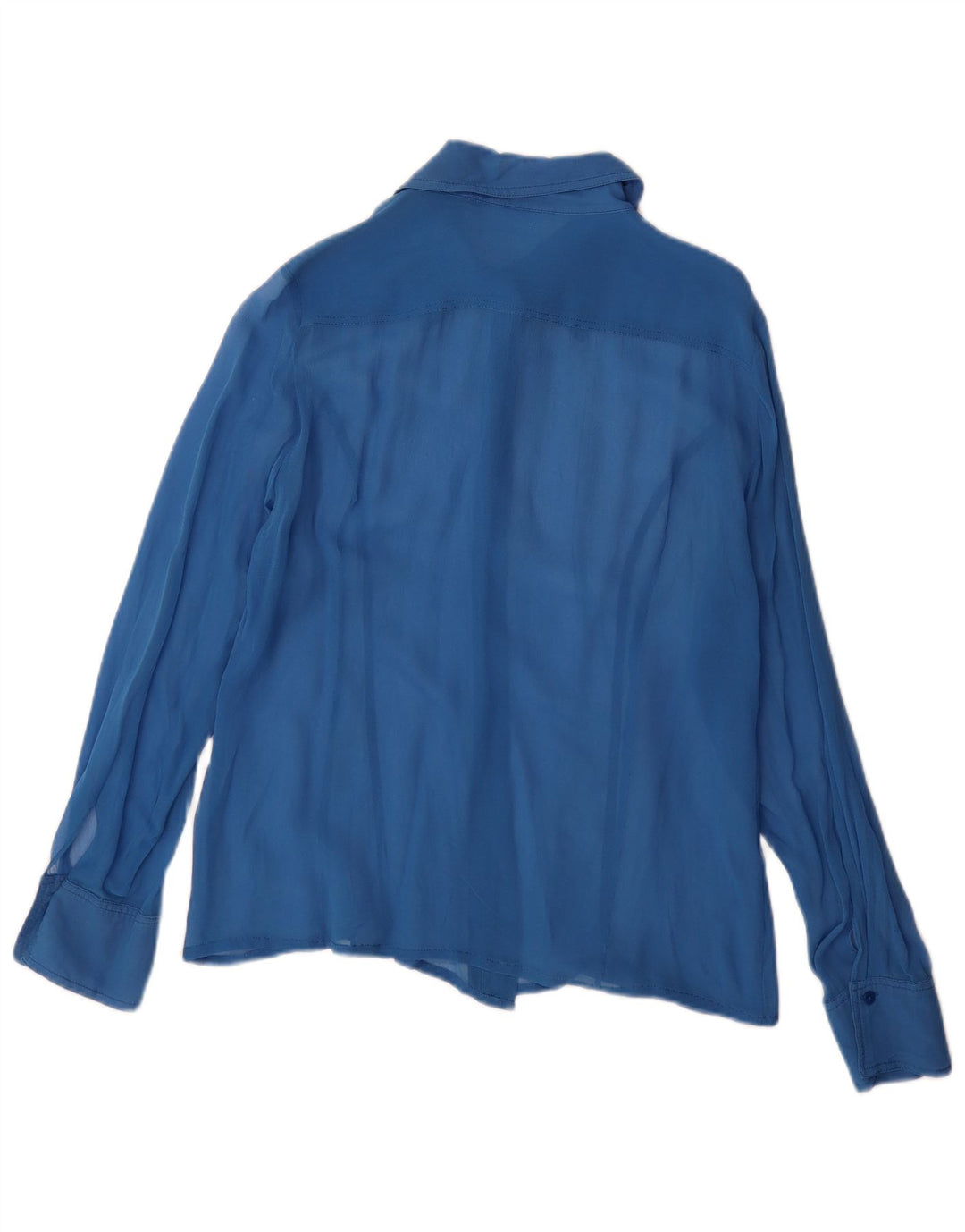 Vintage Damen Hemdbluse UK 14 Groß Blau