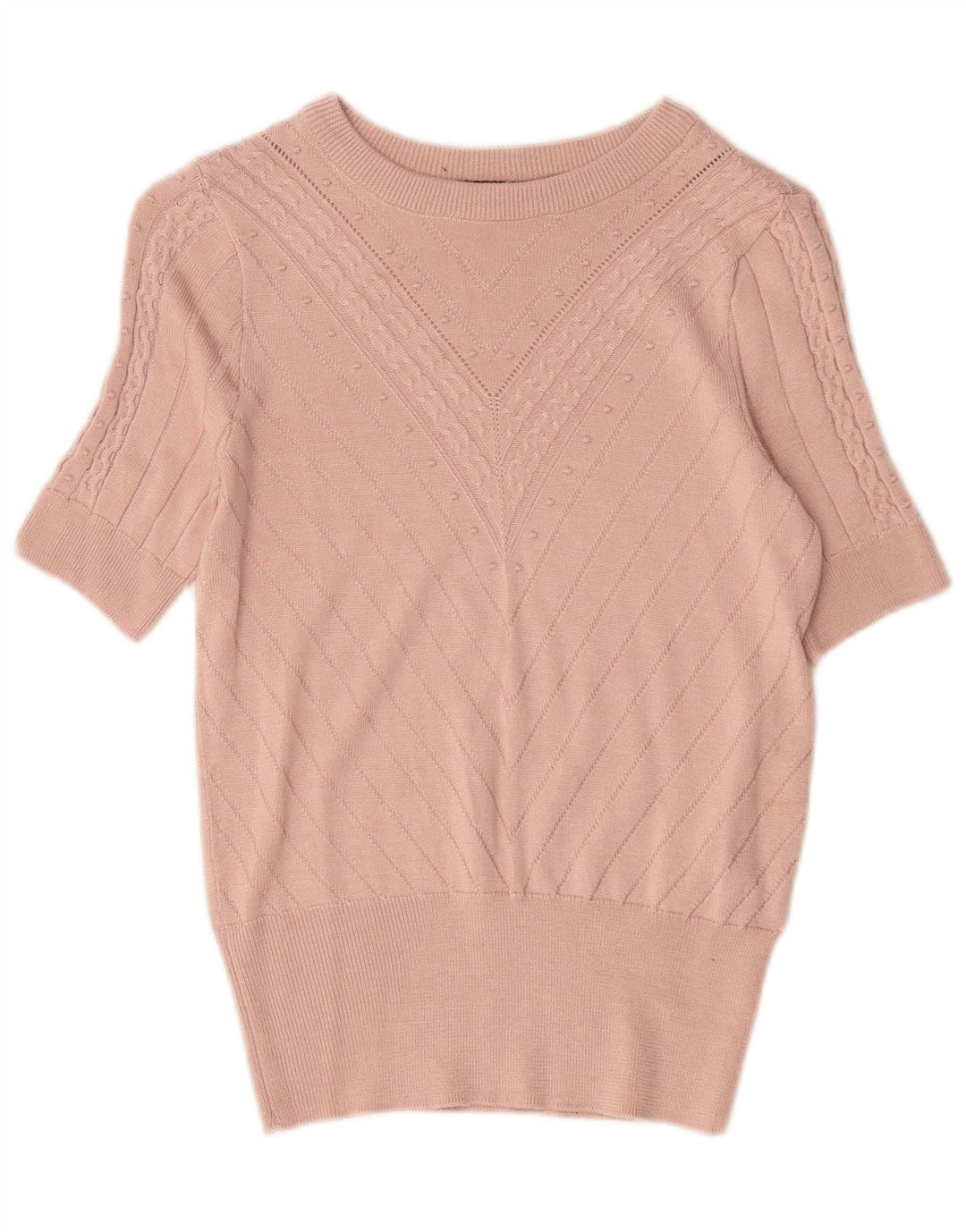 Marks & Spencer Damen-Pullover mit Rundhalsausschnitt, Gr. 8, Rosa