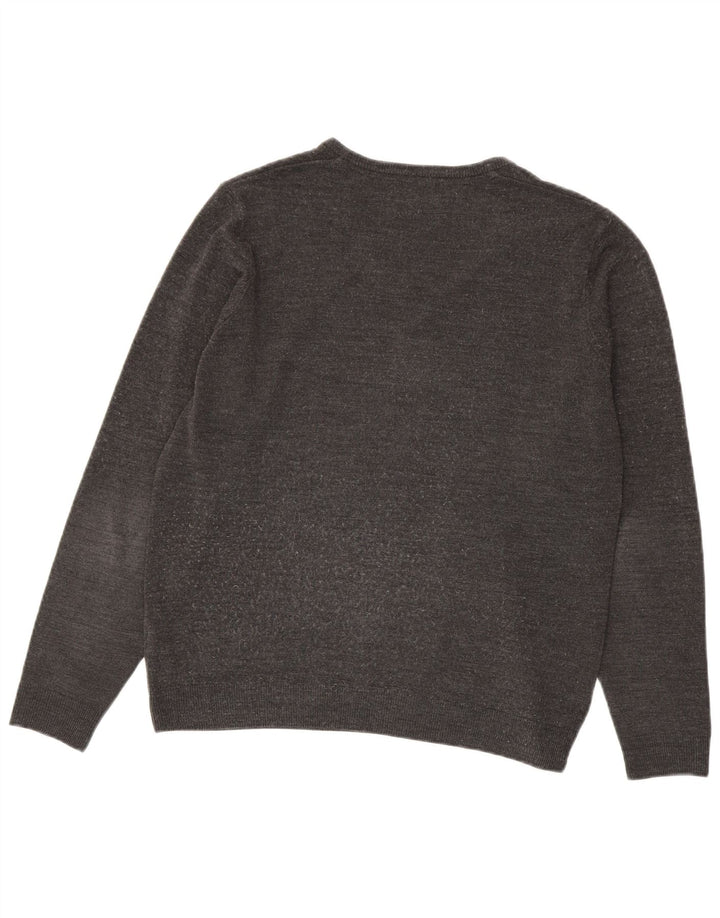 Marks & Spencer Herren-Pullover mit V-Ausschnitt, groß, Acryl, Grau