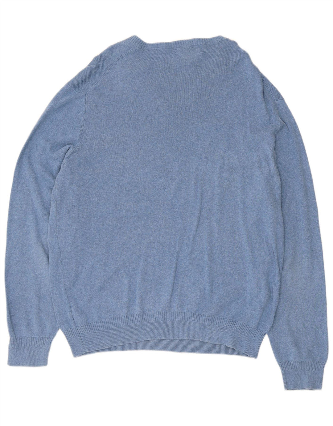 Calvin Klein Herren-Pullover mit V-Ausschnitt, groß, blaue Baumwolle