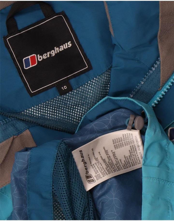 Berghaus Damen-Regenjacke mit Kapuze, übergroß, UK 10, Größe S, blau, Nylon