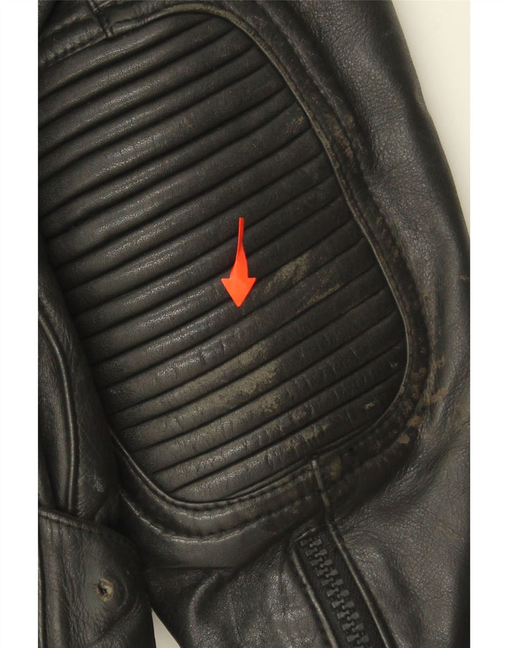 VINTAGE Womens Leather Jacket IT 46 Large Black Leather Vintage Vintage and Second-Hand Vintage from Messina Hembry 