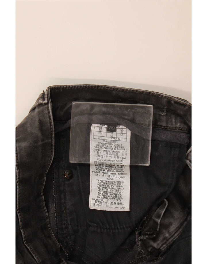 Guess Damen Slim Jeans W30 L30 Schwarz Baumwolle