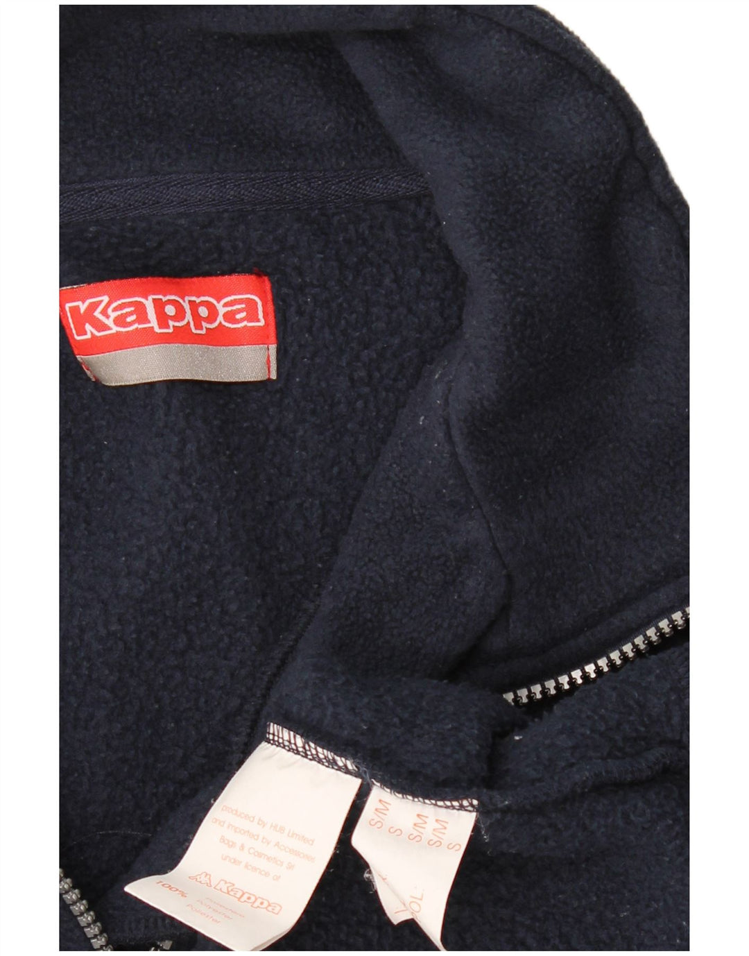 KAPPA Herren-Fleecepullover mit Reißverschluss am Hals, Größe S, Marineblau, Polyester