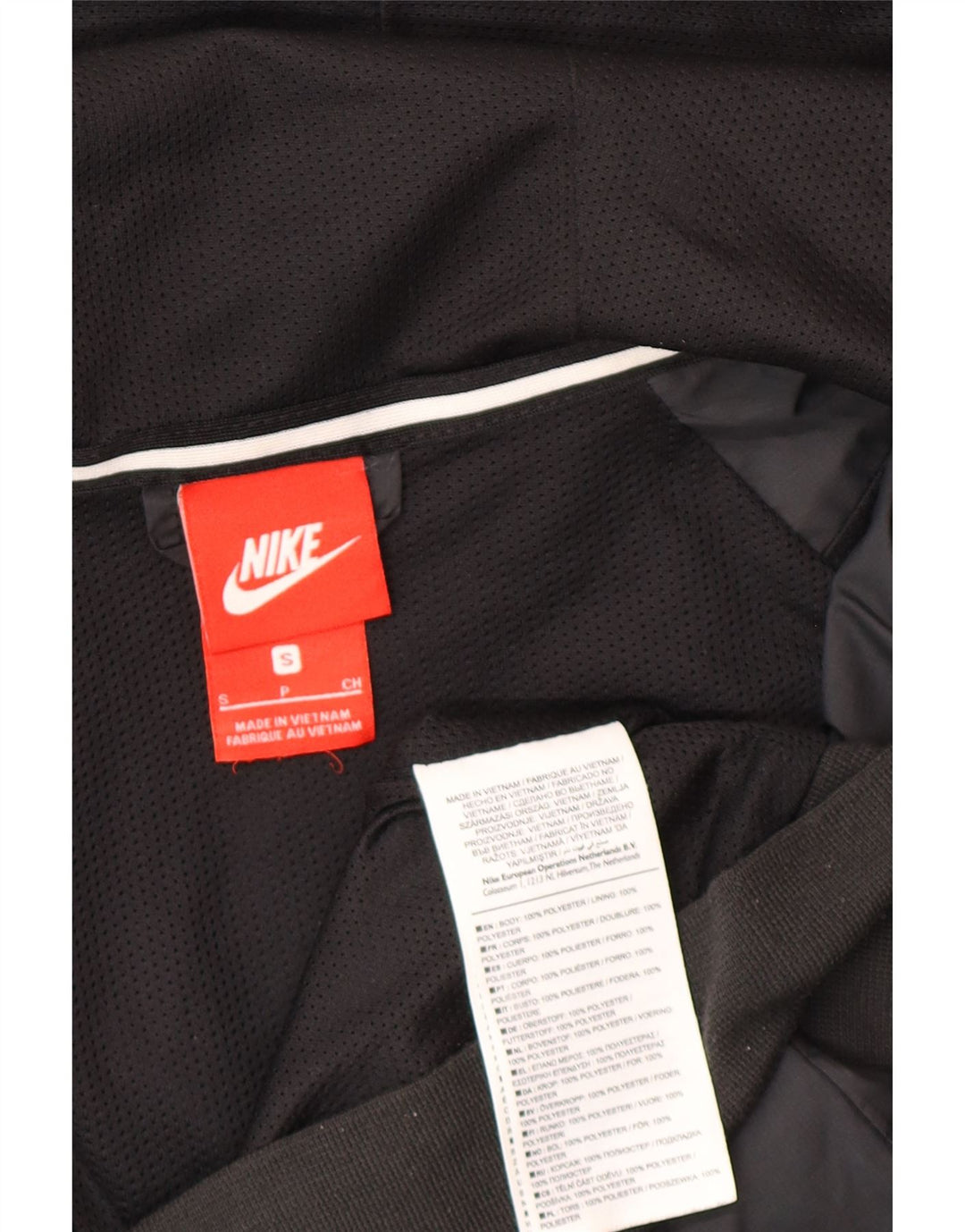 Nike Herren-Regenjacke mit Kapuze, Größe 36, Größe S, Schwarz, Polyester