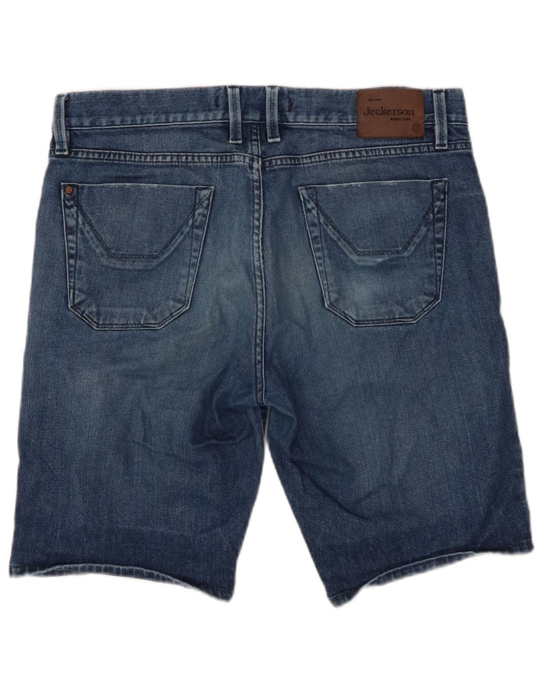 JECKERSON Herren Denim Shorts W34 Große blaue Baumwolle