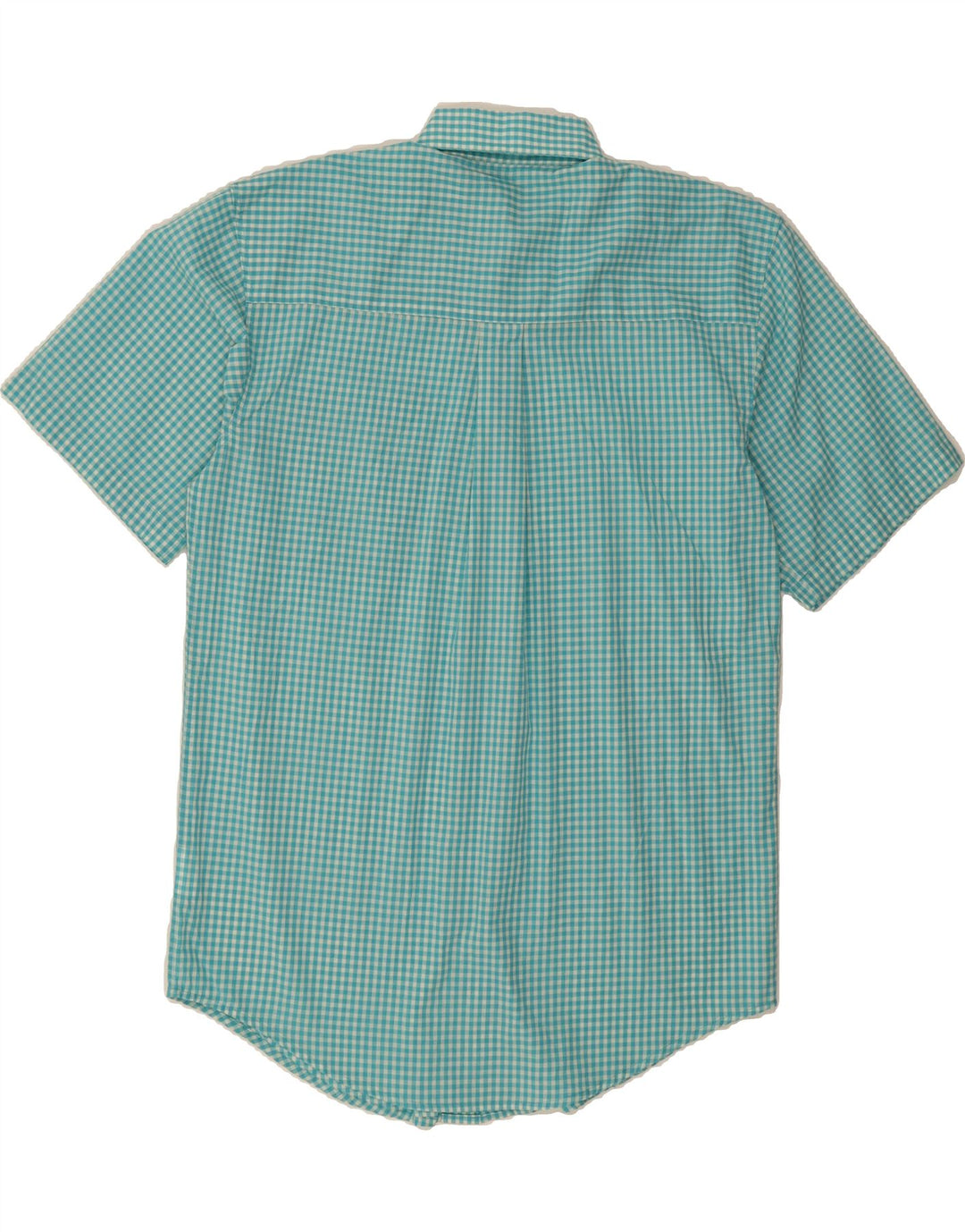 WRANGLER Mens Riata Short Sleeve Shirt Medium Blue Gingham Cotton Vintage Wrangler and Second-Hand Wrangler from Messina Hembry 