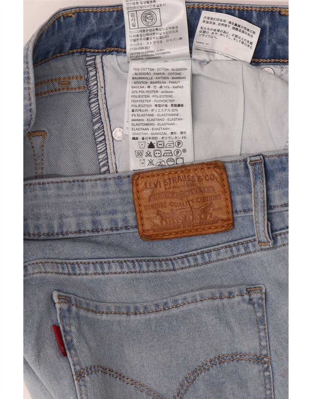 Levi's Damen 711 Skinny Jeans W29 L31 Blaue Baumwolle