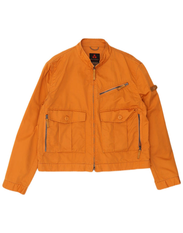 PEUTEREY Herren Bomberjacke UK 40 Large Orange Baumwolle