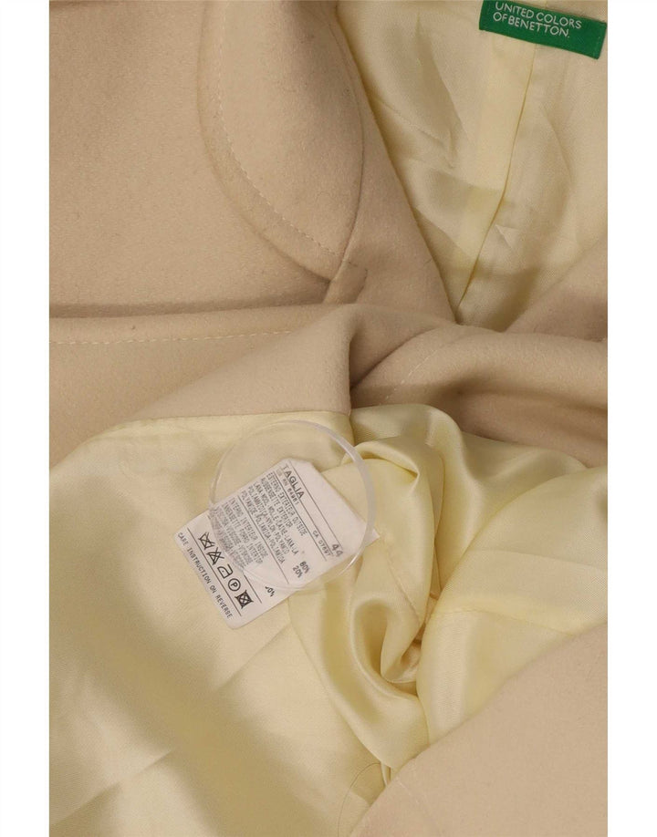 Benetton Damen Mantel IT 44 Medium Off White Wool