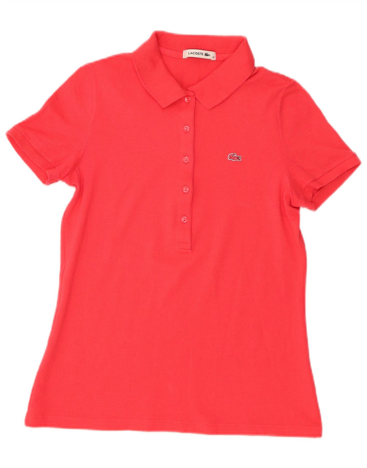 Lacoste Damen Poloshirt Größe 38 Mittelrote Baumwolle