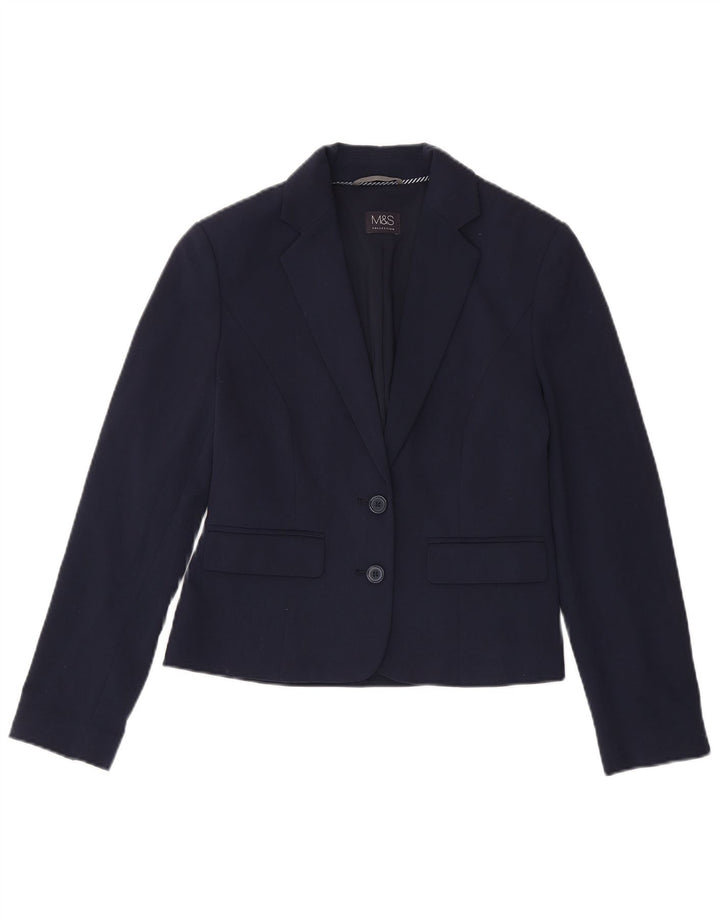 Marks & Spencer Damen-Blazer mit 2 Knöpfen, Gr. 8, Marineblau