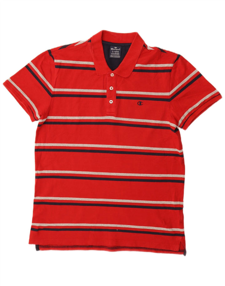 Champion Herren Poloshirt XL Rot gestreift