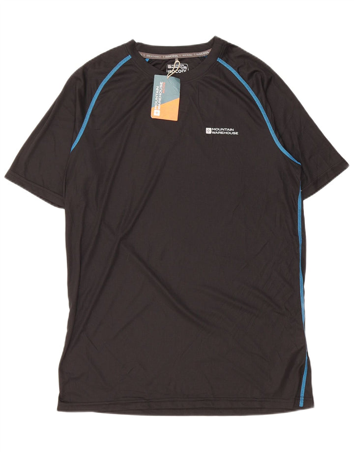 Mountain Warehouse Herren-T-Shirt-Oberteil aus mittelschwarzem Polyester