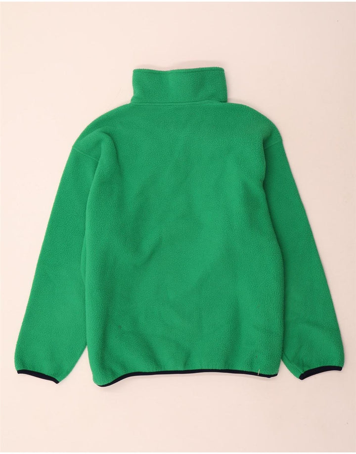 Sisley Herren-Fleecepullover mit Reißverschluss am Hals, mittelgrünes Polyester
